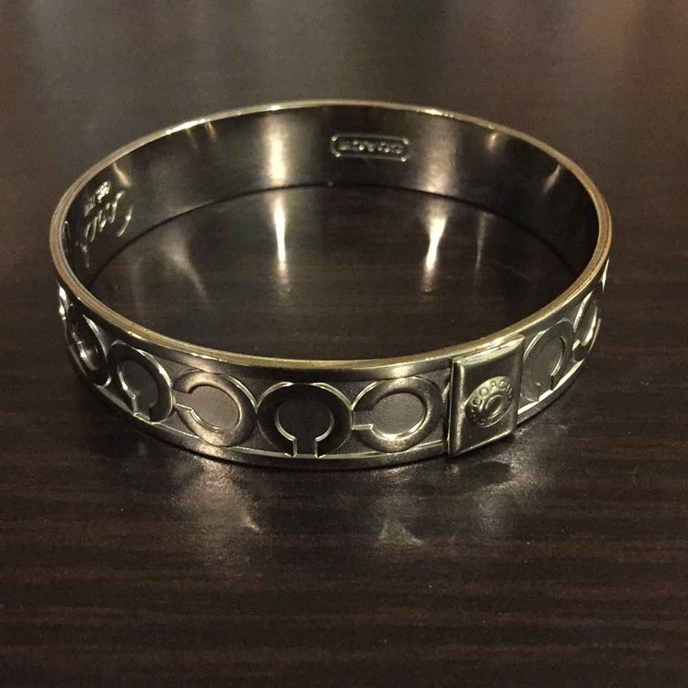 Coach silver logo bangle